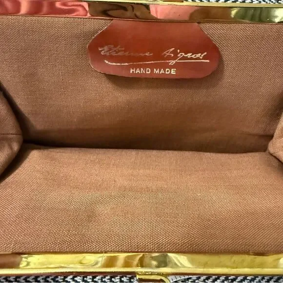 Vintage *Rare* 60’s Etienne Aigner Linen Leather Clutch Wallet - Picture 6 of 9